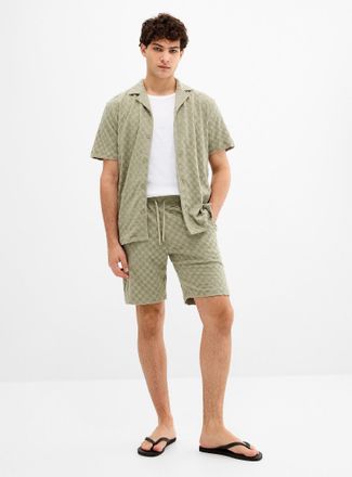 Lindbergh Mens Terry check Bermuda Shorts