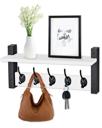 Sorbus Xl Wall Mount Coat Hooks Floating Shelf