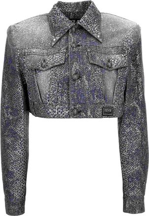 Versace Jeans Couture Stijlvolle Jassen Collectie - Dames - Spijkerjassen - Blauw - 3XS - Jassen