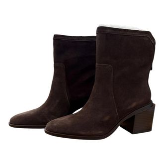 Vince Camuto Womens Vince Camuto Kortimy Boots Brown Suede Block Heel Bootie HAWK1059