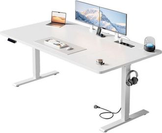 OEM Escritorio Hlonone Elevable El&eacute;ctrico, 160 X 80 Cm Mesa Ajustable En Altura, Escritorio Ajustable En Altura El&eacute;ctrico, Blanco