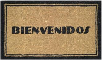 Imports Decor Bienvenidos Coir Door Mat, Handwoven Coconut Fiber Welcome Doormat, Weather Resistant Indoor Outdoor Entrance Rug