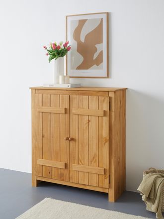 HOME AFFAIRE Schuhschrank »Bertram« Massivholz, 2 verstellbare Einlegeböden, Magnetverschluss,Höhe 110 cm