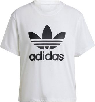 adidas (WMNS) adidas Adicolor Trefoil Boxy T-Shirt Asia Sizing White Black IN8441