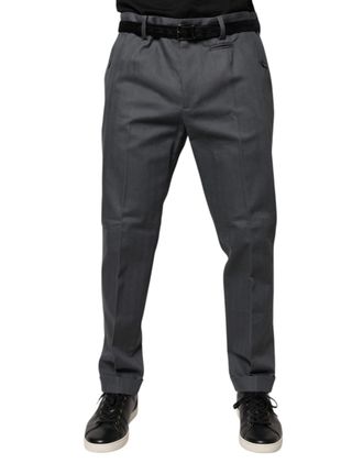 Dolce & Gabbana Mens Gray Tapered Formal Dress Pants Cotton Elastane