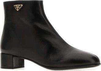 Prada Womens Black Nappa Leather Ankle Boots Nero Stivali
