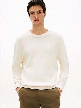 Tommy Hilfiger Flag Embroidery Crew Neck Relaxed Jumper