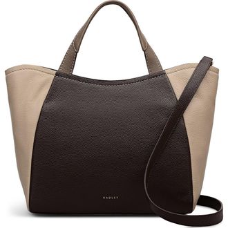 Radley London Medium Muswell Lane Colorblock Pebbled Leather Satchel in Dark Oak at Nordstrom Rack