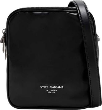 Dolce & Gabbana Black Logo Large Crossbody Bag