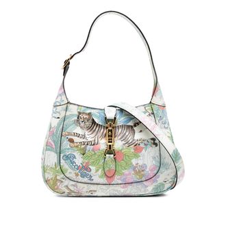 Gucci Pre-owned Womens Small Calfskin Tiger Jackie 1961 Crossbody - White Leather - One Size