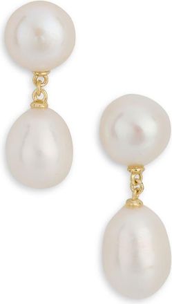 Shashi Cultured Pearl Drop Earrings in Gold/Pearl at Nordstrom