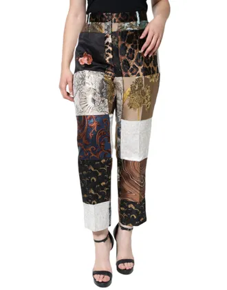 Dolce & Gabbana Patchwork Jacquard Trousers - Multicolor