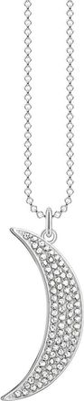 Thomas Sabo Damesketting met hanger Halve Maan Pav&eacute; zilver Ke 2005-051-14-L50V - Dames - Kettingen - Grijs - ONE Size - Accessoires
