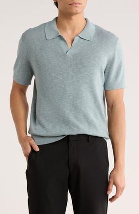 Nordstrom Cotton & Linen Blend Polo Sweater in Blue Spruce at Nordstrom Rack, Size Xx-Large