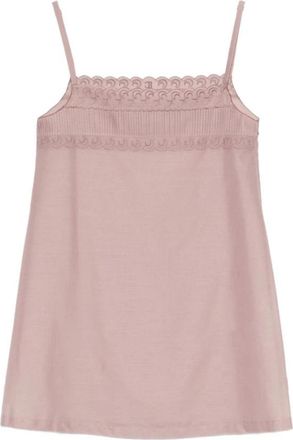 Low Classic Scalloped Lace Mini Jurk - Dames - Korte kleedjes - Roze - S - Katoen - Kleedjes