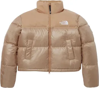 The North Face (WMNS) The North Face White Label Novelty Nuptse Down Jacket Asia Sizing Beige Brown NJ1DP85N