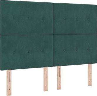 vidaXL Headboard with LED Strip Lights Adjustable Green 72 cm Velvet vidaXL