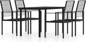 vidaXL 5 Piece Garden Dining Set Black Vidaxl
