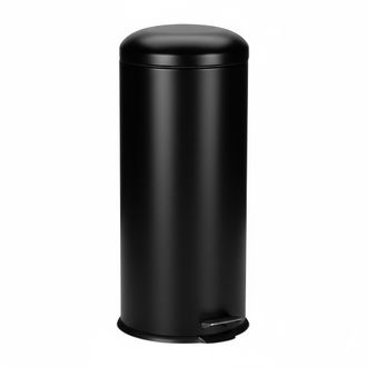 Relaxdays Cubo De Basura Relaxdays 30 Litros Para Cocina, Cierre Autom&aacute;tico, Asa Y Pedal, Redondo, Negro