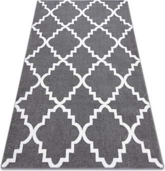 RugsX Alfombra Sketch - F343 Enrejado Tr&eacute;bol Marroqu&iacute; Gris/blanco Grey 180x270 Cm