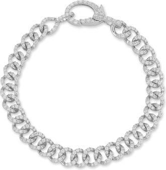Glaze Jewelry Sterling Silver Pave Curb Chain Bracelet