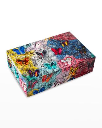 Hunt Slonem Butterflies & Guardians Lacquer Box