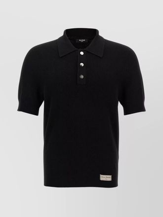 Balmain merino wool regular-fit short-sleeve polo shirt