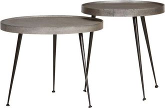 vidaXL Mesa De Centro 2 Uds Madera Contrachapada Plateada Vidaxl