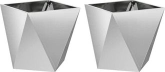 vidaXL Planter 2 pcs Silver 40 x 40 x 40 cm Galvanised Steel vidaXL