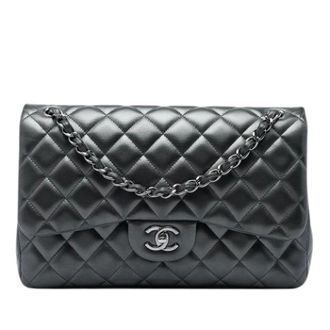 Chanel Pre-owned Classic Double Flap Shoulder Bag - Dames - Pre-owned - Grijs - Maat: ONE Size Leer