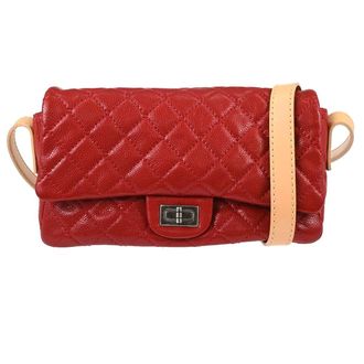 Chanel Reissue 2.55 Belt Quilted Aged Calfskin Red Leather Handbag (Pre-Owned)