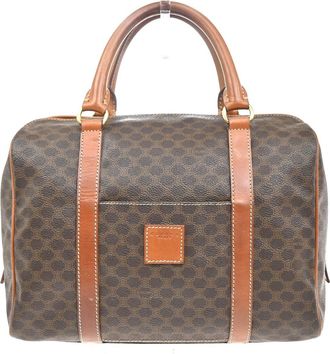 Celine Macadam Handbag Macadam With Leather Brown Pvc Handbag (Pre-Owned)