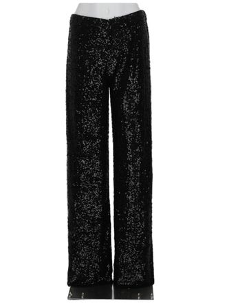 P.A.R.O.S.H. High-Waist Sequined Trousers with Straight-Leg Silhouette