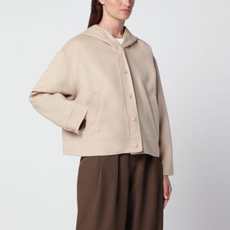 Max Mara Almond wool hooded jacket