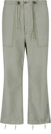 Needles Green String Fatigue Straight Cotton Trousers
