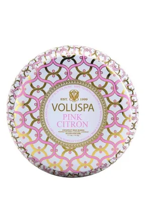 Voluspa Maison Blanc Pink Citron Maison Metallo 2-Wick Candle at Nordstrom, Size 11 Oz