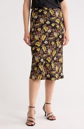 Renee C Floral Midi Skirt in Black at Nordstrom Rack, Size X-Small