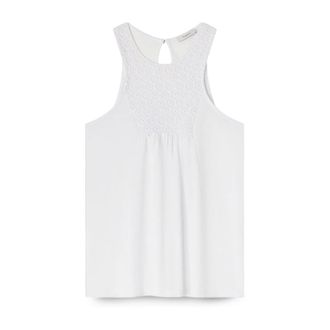 Motivi Top con inserto de encaje - Tops - Mujer - Blanco - S