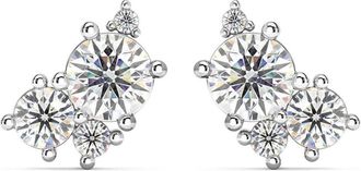 Pompeii3 G/VS 2.50Ct Diamond Studs Bouquet Earrings 14k Gold Lab Grown 11.5mm