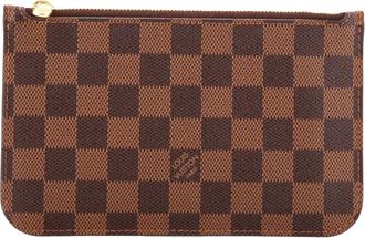 Louis Vuitton Pouch Neverfull Pochette piccola in tela Damier - Marrone
