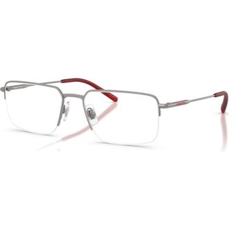 Arnette 56mm Rectangle optical glasses in Grey/Red at Nordstrom
