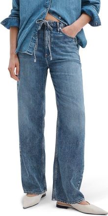 Rag & Bone Featherweight Phoebe Drawstring Wide Leg Jeans in Everglade at Nordstrom, Size X-Small