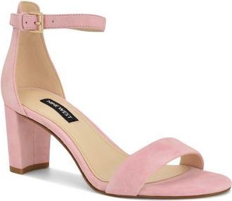 Nine West Pruce Ankle Strap Sandal in Light Pink/Pink Suede at Nordstrom, Size 6.5