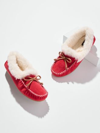Talbots Ruby Suede Moccasins Shoes - Red - 10M Talbots