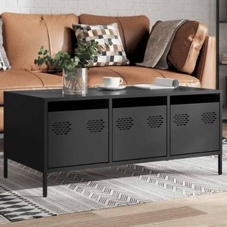 Berkfield Home Sturdy Coffee Table Black 101.5x50x43.5 cm Cold-rolled Steel