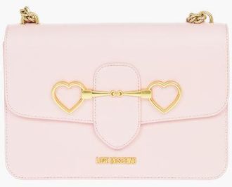 Moschino LOVE Golden Clamp Faux Leather Shoulder Bag size Unica