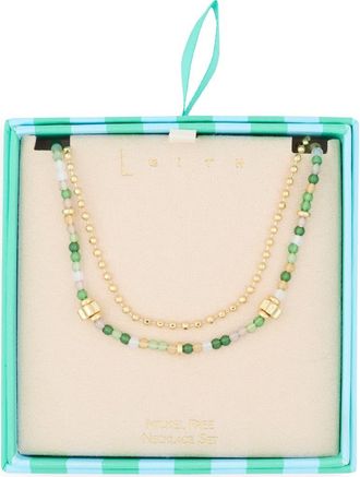 Leith Layered Necklace in Green Multi- Gold at Nordstrom Rack