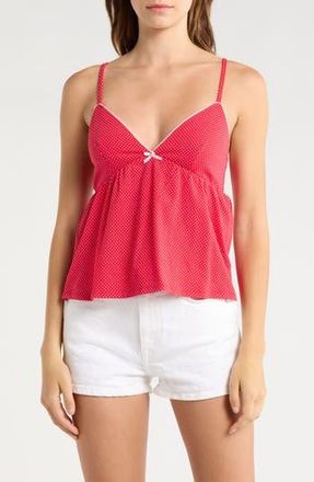 Madden Girl Picot Edge Babydoll Camisole in Red at Nordstrom Rack, Size X-Large