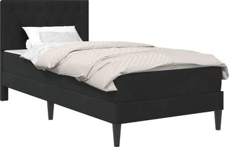vidaXL Estructura De Cama Con Colch&oacute;n Negro 100 X 200 Cm Terciopelo Vidaxl