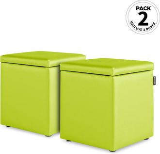 Happers Puff Cubo Arc&oacute;n Polipiel Verde Pack 2 Unidades Verde